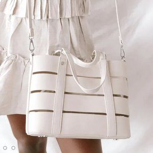 Lulu's Trend of the Times Off White Woven Tote Bag